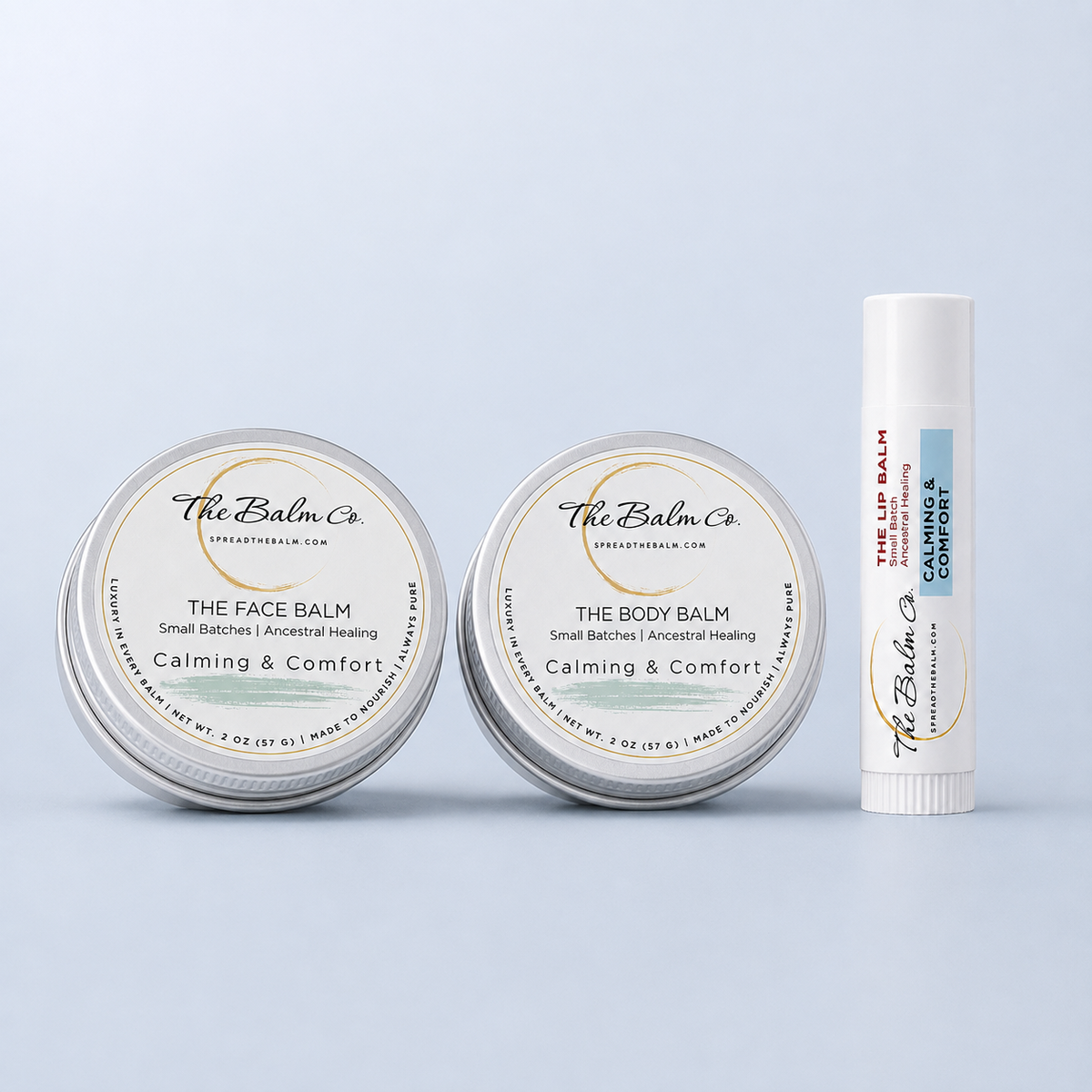 The Daily Skin Set with Calming & Comfort Face Balm, Body Balm, and Lip Balm